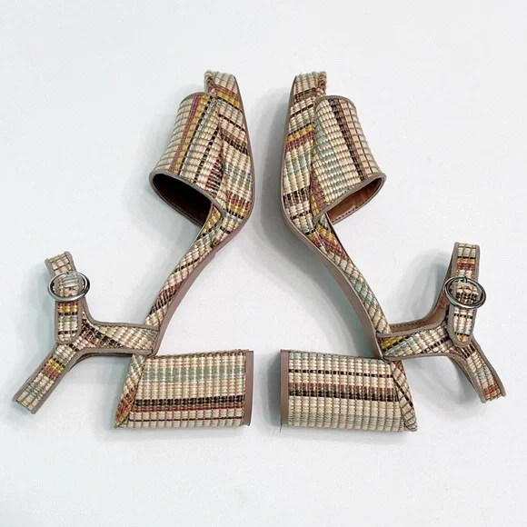 urban outfitters | sienna rattan raffia platform sandal heels 9 - Picture 9 of 13